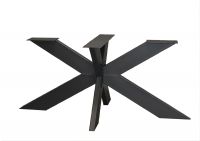 Untergestell für Eichen-Tischplatten, Stahl, schwarz, "Stern"