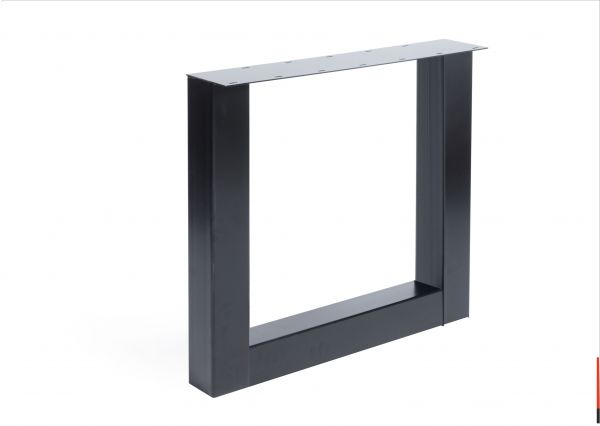 Untergestell für Eichen-Tischplatten, Stahl, schwarz, "U"