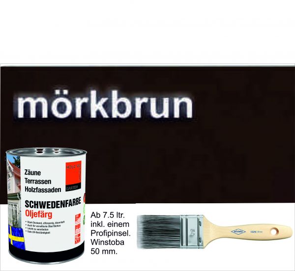 DUNKELBRAUN / Schwedenfarbe Öljefärg / Holzdeckfarbe