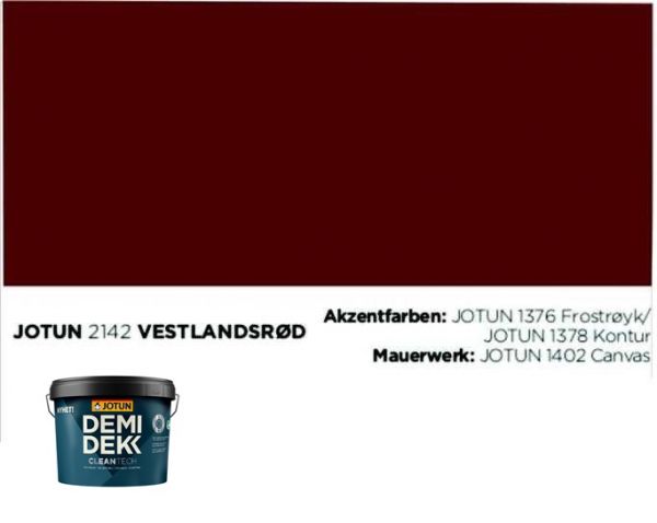 VESTLANDSRØD | Jotun DEMIDEKK Cleantech | Holzfarbe