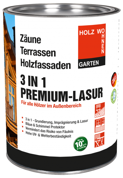 Premiumlasur 3 in 1 Nussbaum