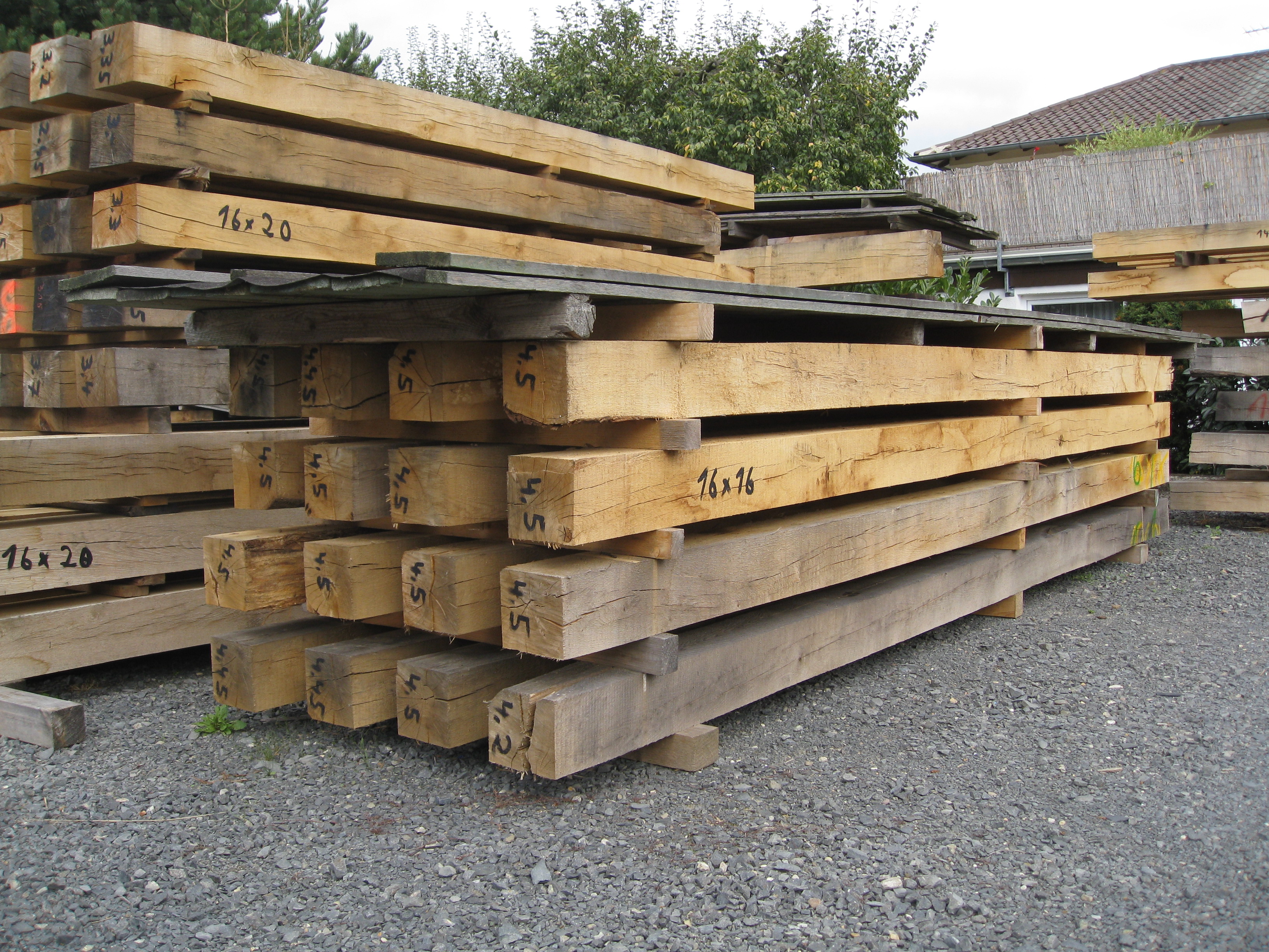 Kantholz 14x14 Eichenbalken 14 x 14 Kanthölzer aus Eiche 4m lang 