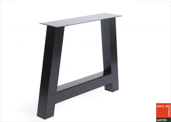 Untergestell für Eichen-Tischplatten, Stahl, schwarz, "A"