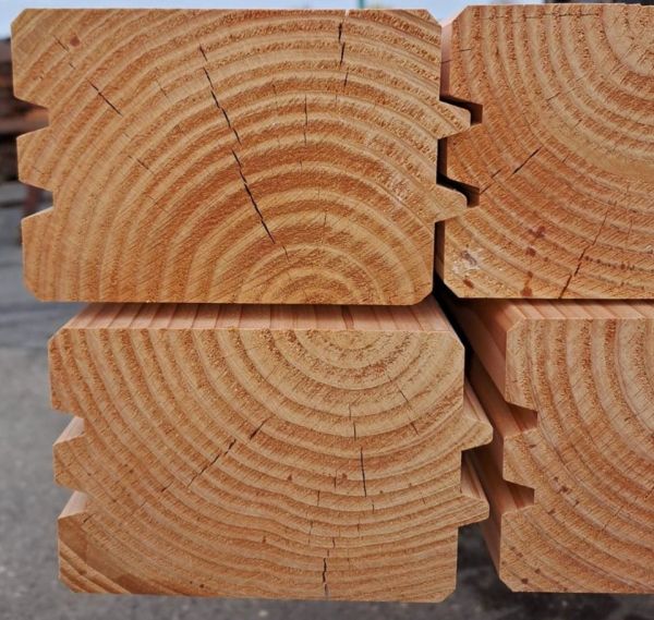 Blockbohlen, Douglasie, Lärche, 68 - 95 mm stark