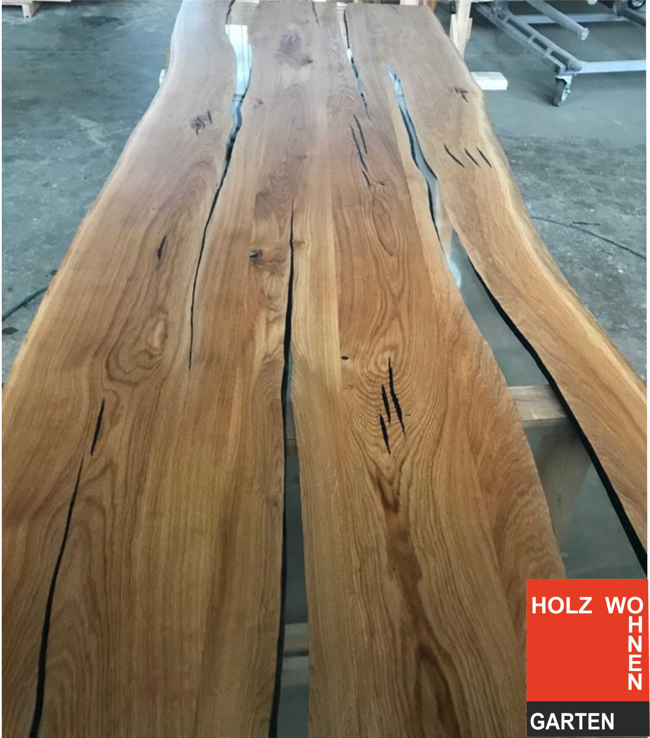 Eichentischplatten mit Epoxydharz HolzWohnenGarten.de