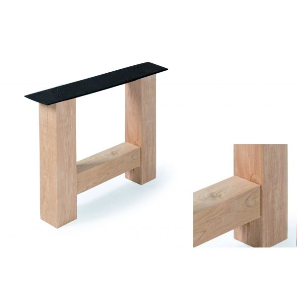 Untergestell für Eichen-Tischplatten, Eiche "H"