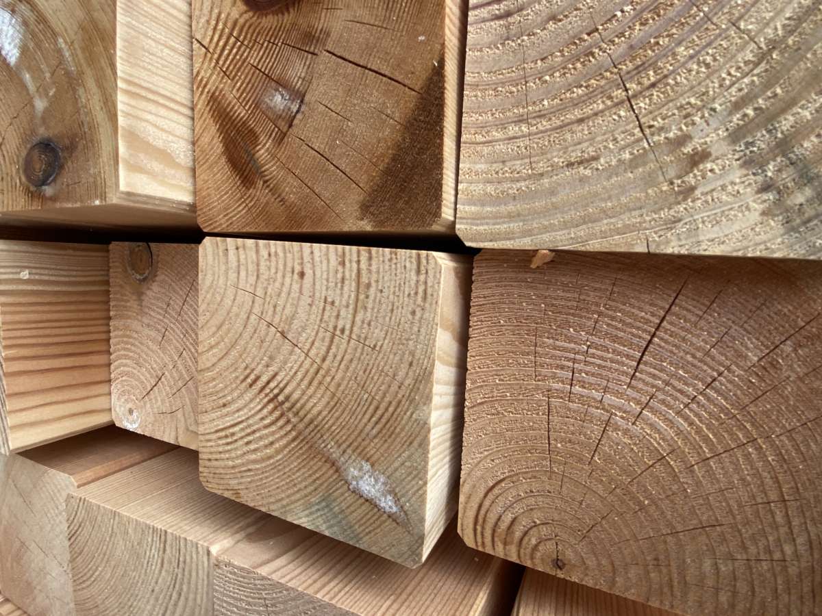 Lärche Kantholz 10x10cm 100cm - Bauholz Balken Pfosten Zaunholz