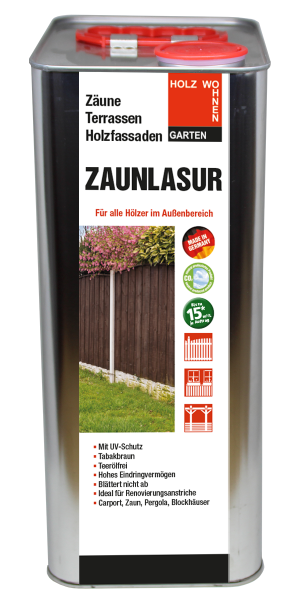 Zaun- & Holzlasur 5 ltr. Tabakbraun