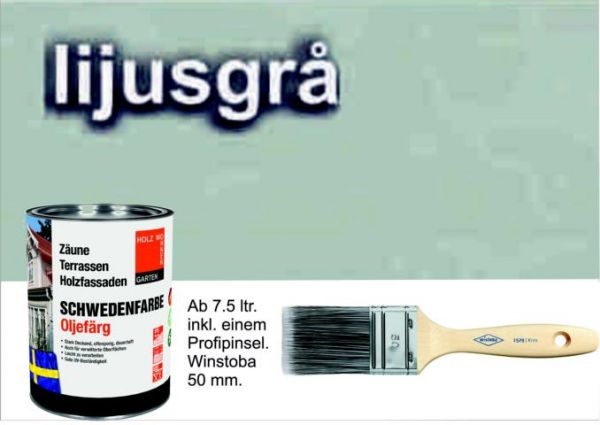 LICHTGRAU / Schwedenfarbe Öljefärg / Holzdeckfarbe